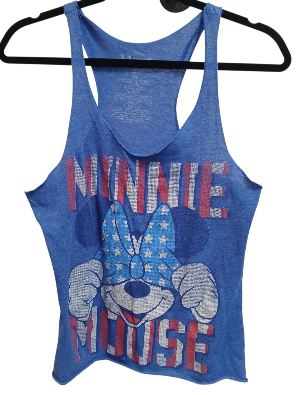Minnie Mouse Blue Graphic Tank Top Small #198